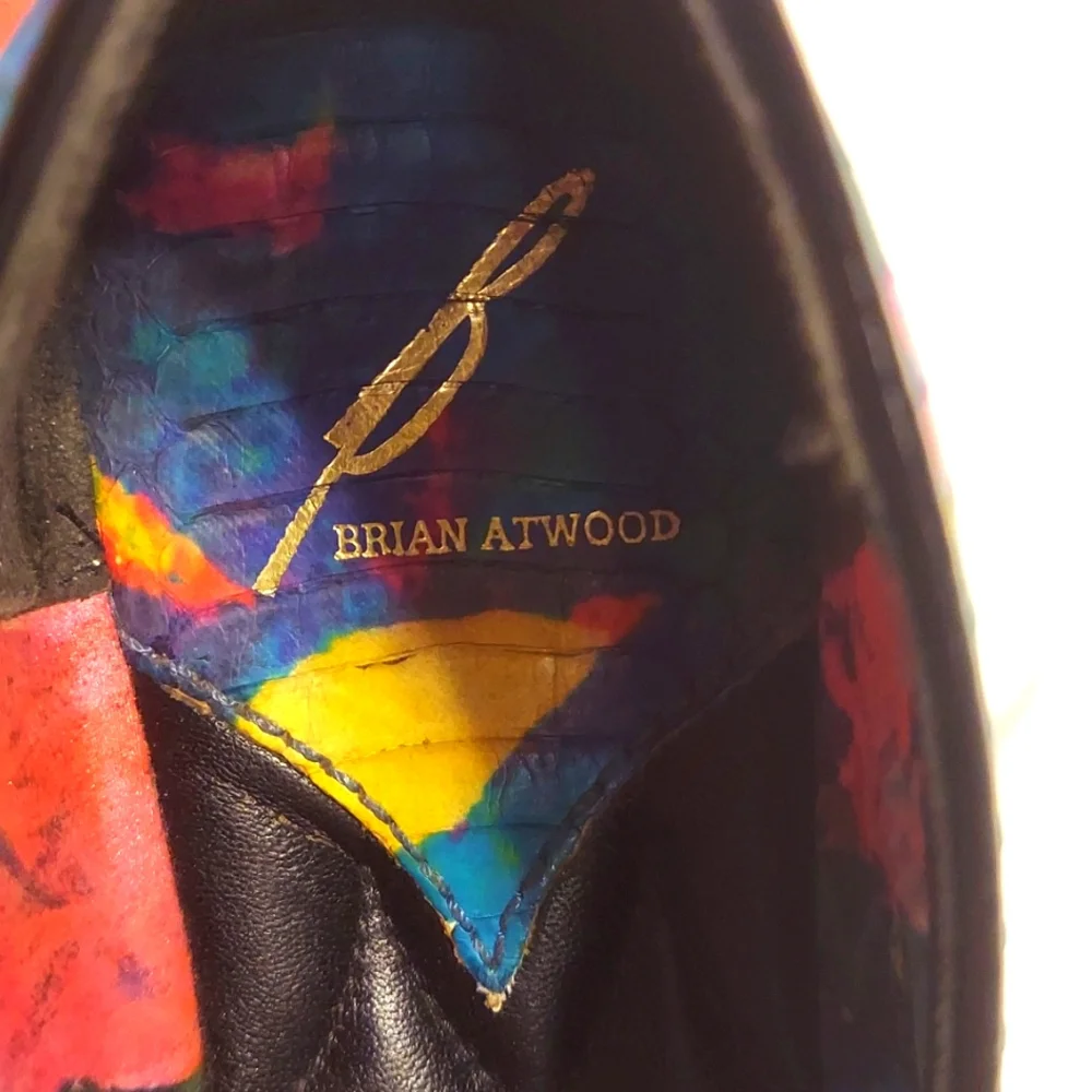 Brian Atwood Multicolored Snakeskin Flats Sz 10/41 GUC